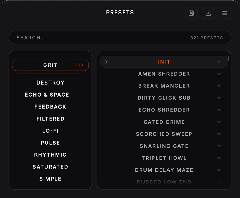 RUPTURE preset browser